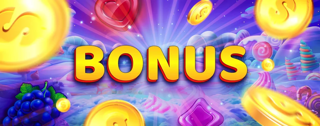 sweet bonanza 1000 - bonus on the background of the slot symbols